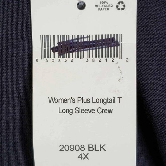 Duluth Trading Women's Shirt Long Sleeve Plus Size 4X Crew Longtail Black NWT - Picture 8 of 10